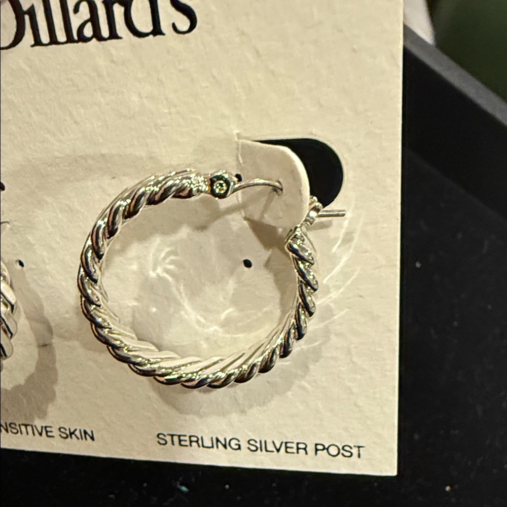 Silver Hoop Earrings - Picture 3 of 5